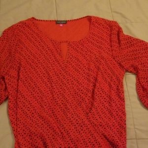 Red and black blouse